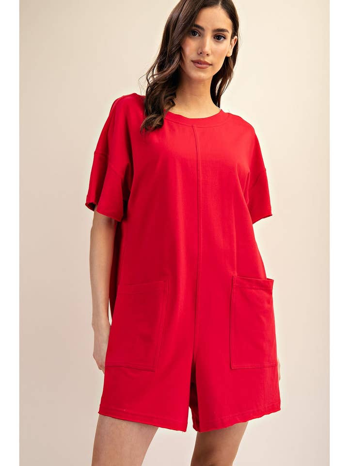 PLUS SIZE COTTON LYCRA SUMMER TEE ROMPER for wholesale by Rae Mode