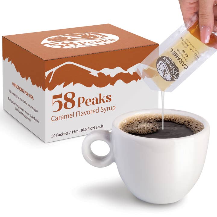 Sirop aromatisé au caramel - Pack de 50 pour la vente par 58Peaks