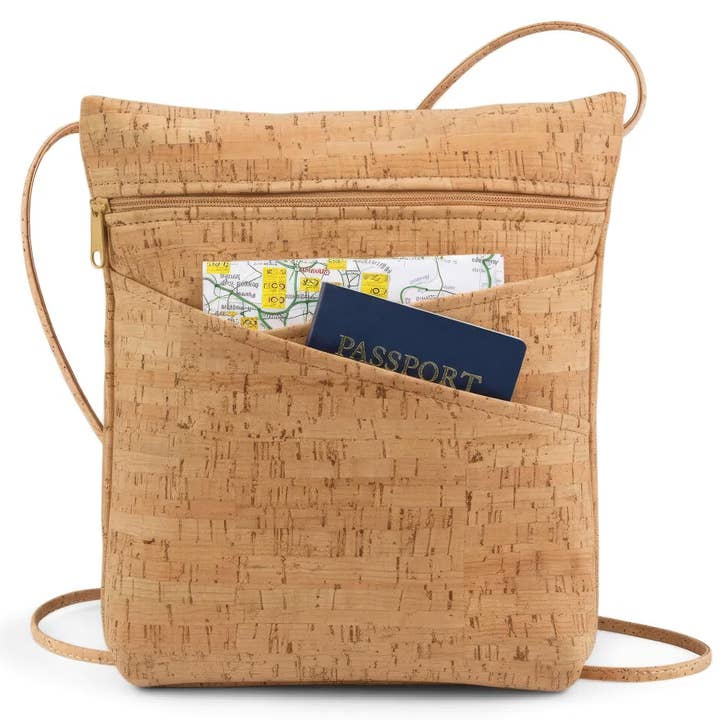 Natalie Therese – bolsa tiracolo - Mulher por atacado – Bolsa a Tiracolo de Cortiça, 2 Bolsos Cruzados | Cortiça Rústica1