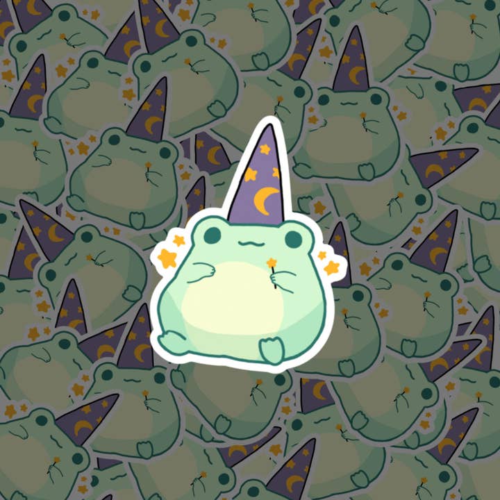 Pegatina Frog Wizard para venta al por mayor de GlassFairies