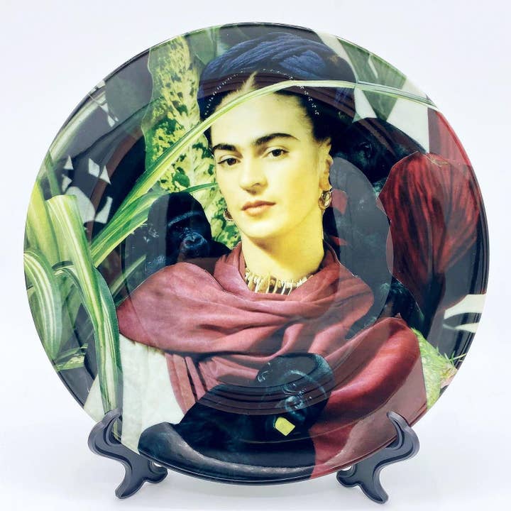 8 Inch Plate, Frida With Monkeys by Maya Land for wholesale by ART WOW