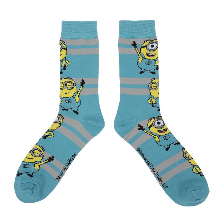 Bioworld Merchandising - Wholesale Socks - Men's - Minions Adult Crew Socks 5-Pack - Mischievous Fun For Your Feet!2