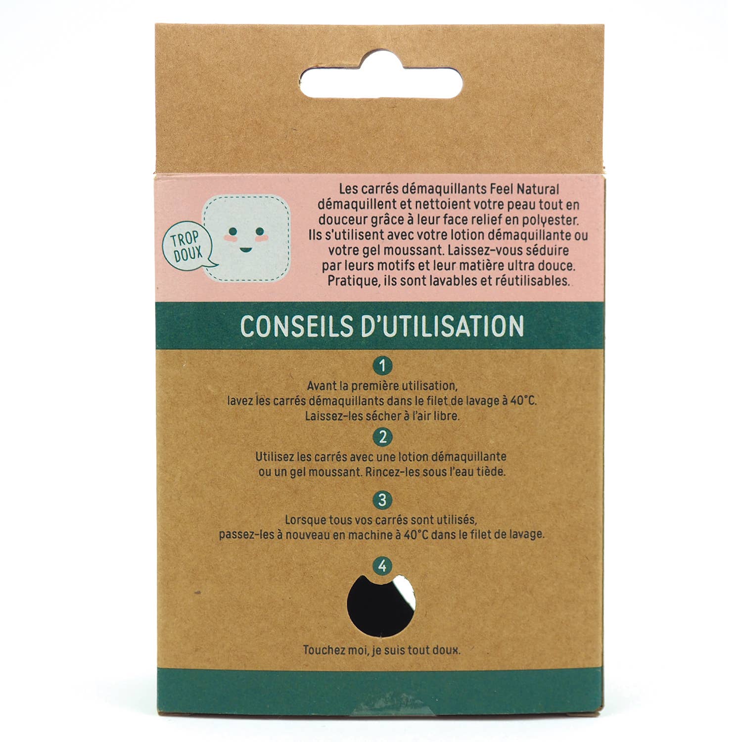 FRENCH TENDANCE - Wholesale Makeup Remover - Set of 6 washable makeup remover pads and washing net.3