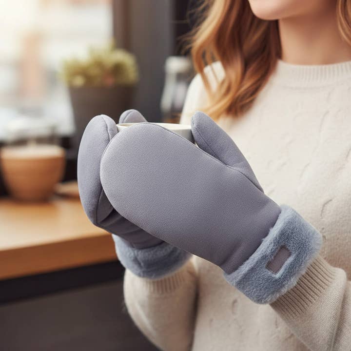 Sensibling Corp. - Wholesale Mittens - Women's - Faux Fur Cuff Fleece Lined Mittens3