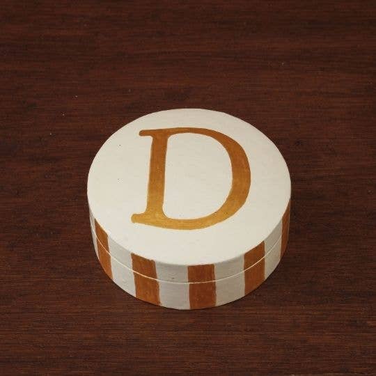 Caixa riscada ouro - D por atacado de Love Explorers