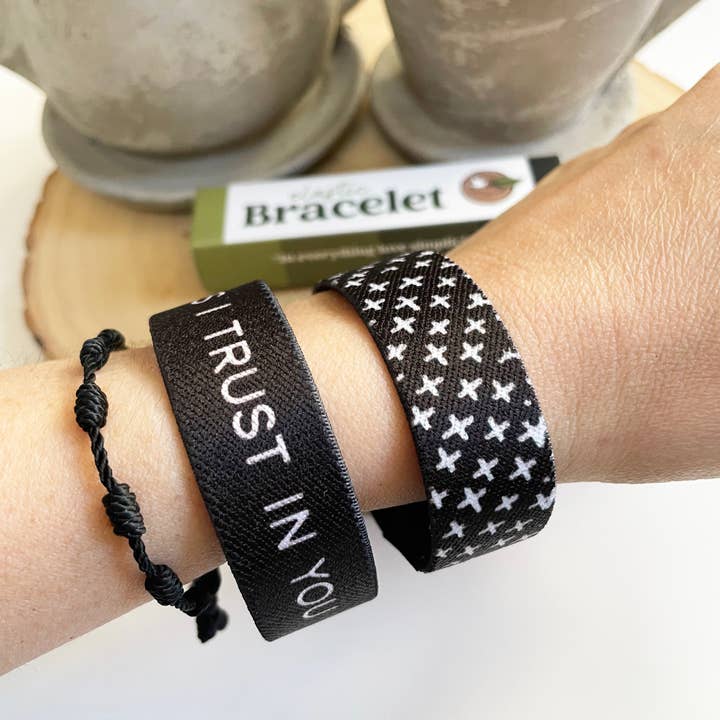 The Stump of Jesse - Wholesale Woven/Braided Bracelet - Jesus I Trust In You | Reversible Elastic Bracelet
