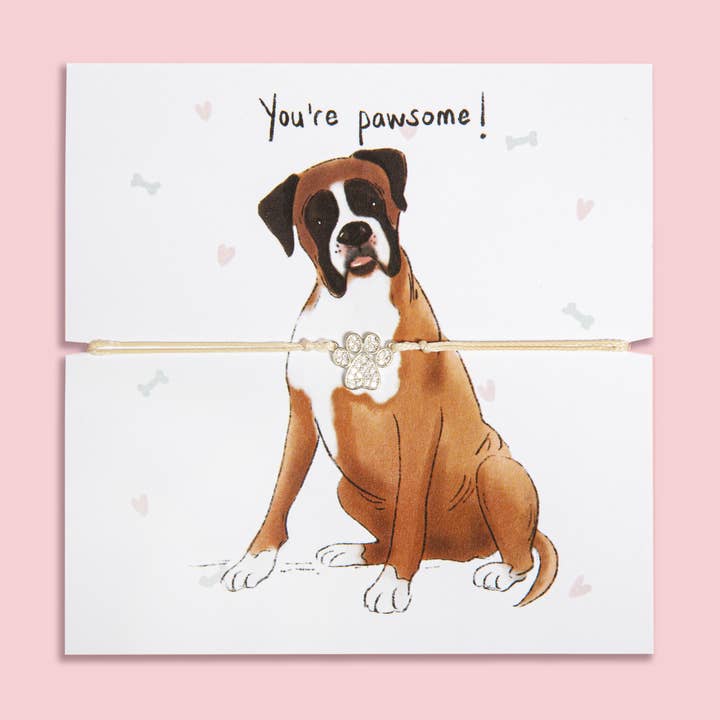 Boxer Dog Paw Bracelet for wholesale by Letterbox Love Bracelets