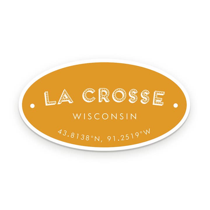 Autocollant personnalisé des coordonnées de la ville pour la vente par Ruff House Print Shop