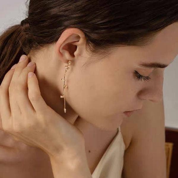 LanLivia - Wholesale Dangle Earrings - Retro Rose Gold-Plated Longline Earrings5