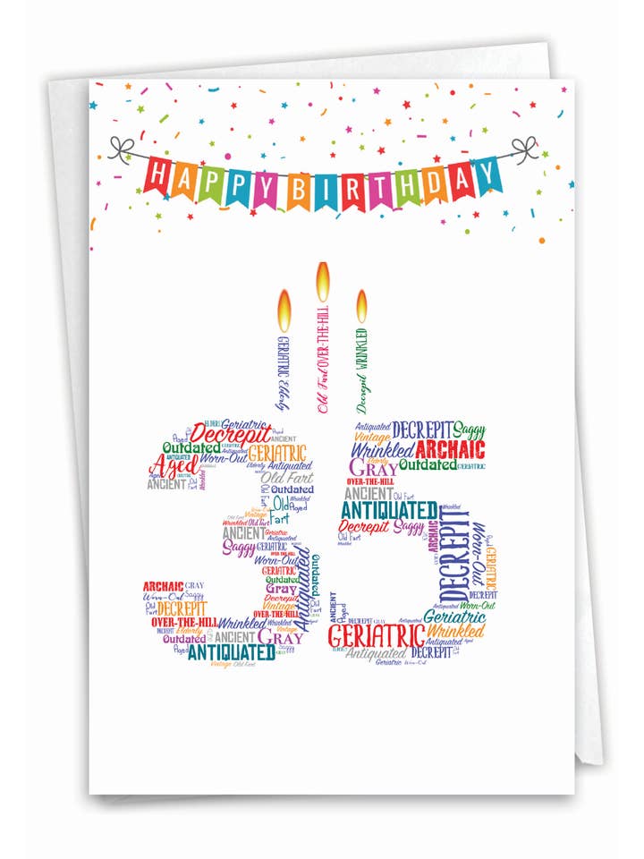 Birthday Card - Word Cloud-35 for wholesale by NobleWorks