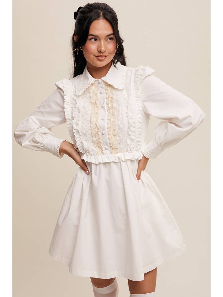 Listicle - Wholesale Dress – Women's - Floral Ruffle Mini Dress1