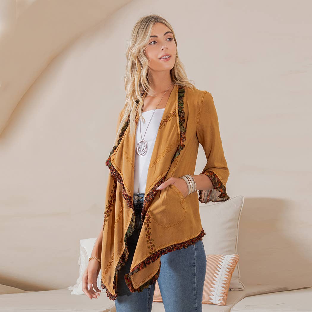 Young Threads - Wholesale Kimono - Women's - Bohemian Elegance: Stonewashed Rayon Kimono1