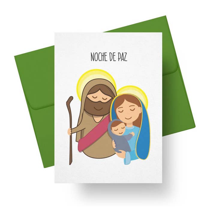 Silent Night Spanish Christmas Card for wholesale by Paper Tacos®