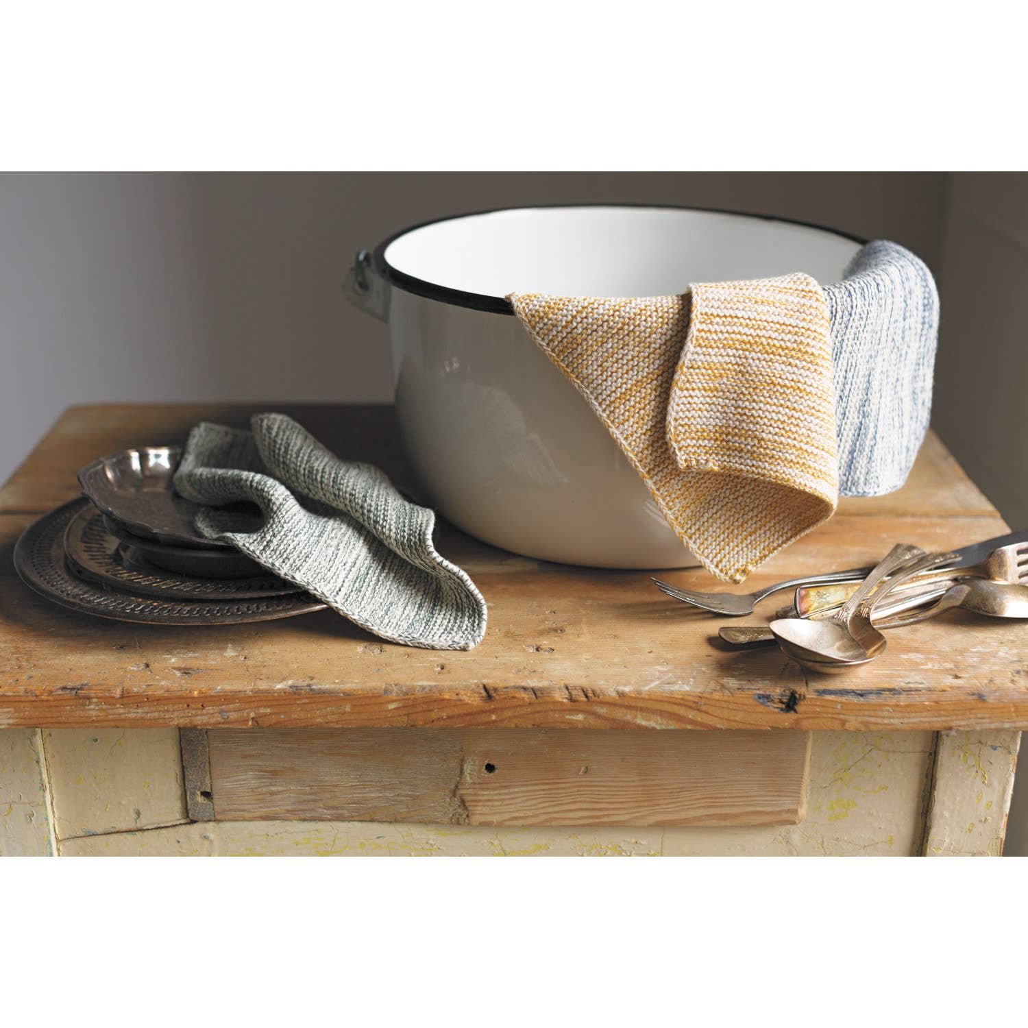 Danica Heirloom - Wholesale Dishcloth - Ochre Knit Dishcloths Set of 21