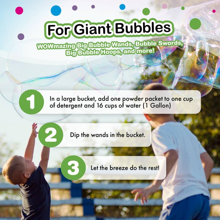 South Beach Bubbles - Wholesale Bubble Wand - Kids - WOWmazing Giant Bubble Powder (6-Pack)-Makes 6 Gallons!4