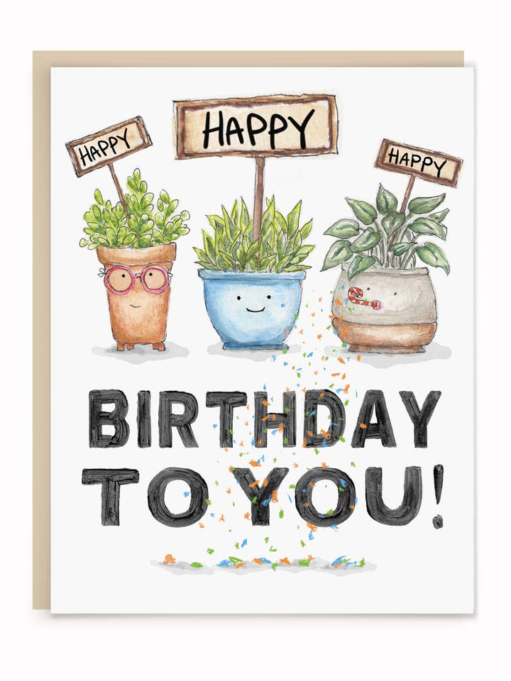 Happy Birthday Plant Friends for wholesale by Lizzy & Grace