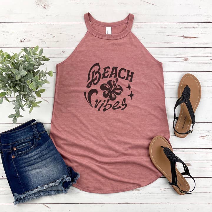 Débardeur Rocker Vibes de Plage pour la vente par Trendznmore - Modern Graphic Apparel