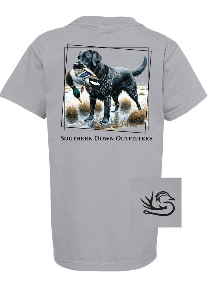 T-shirt Lab Duck noir pour jeunes pour la vente par Southern Down Outfitters