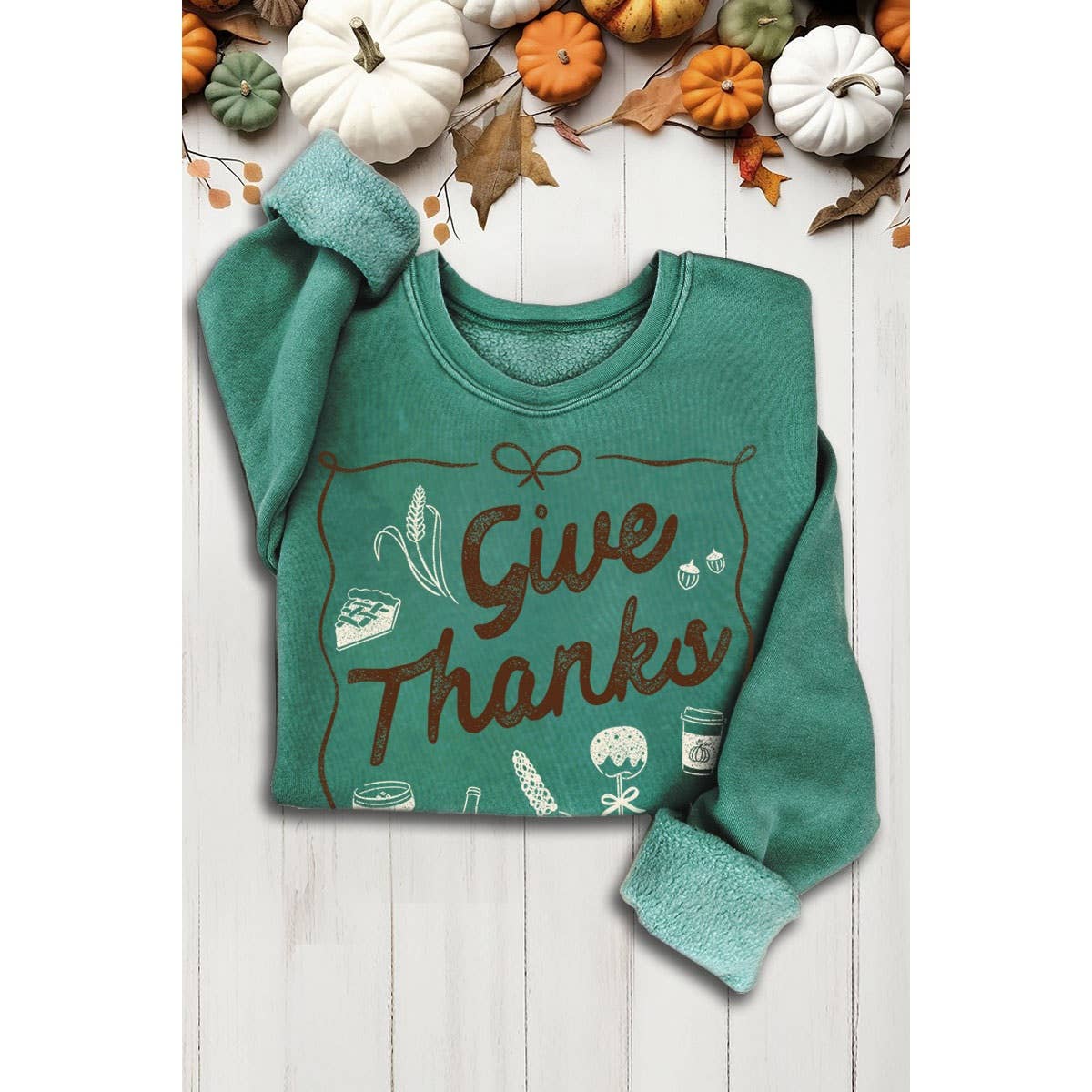 HRTandLUV – wholesale Sweatshirt – Women's – GIVE THANKS MINERAL SWEATSHIRTS5
