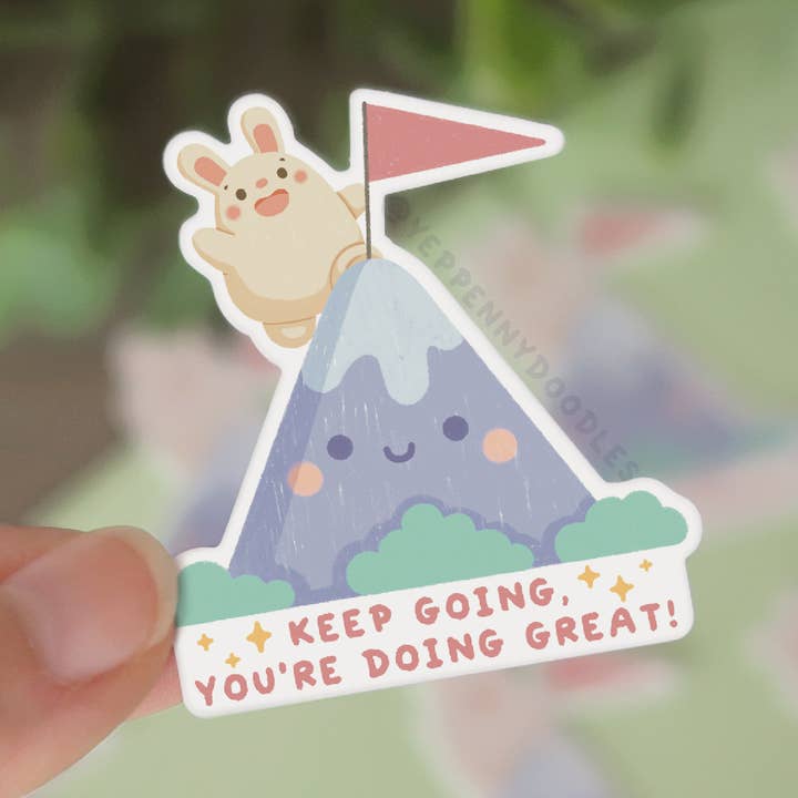 Keep Going, You're Doing Great! - Sticker for wholesale by Yeppenny Doodles LLC