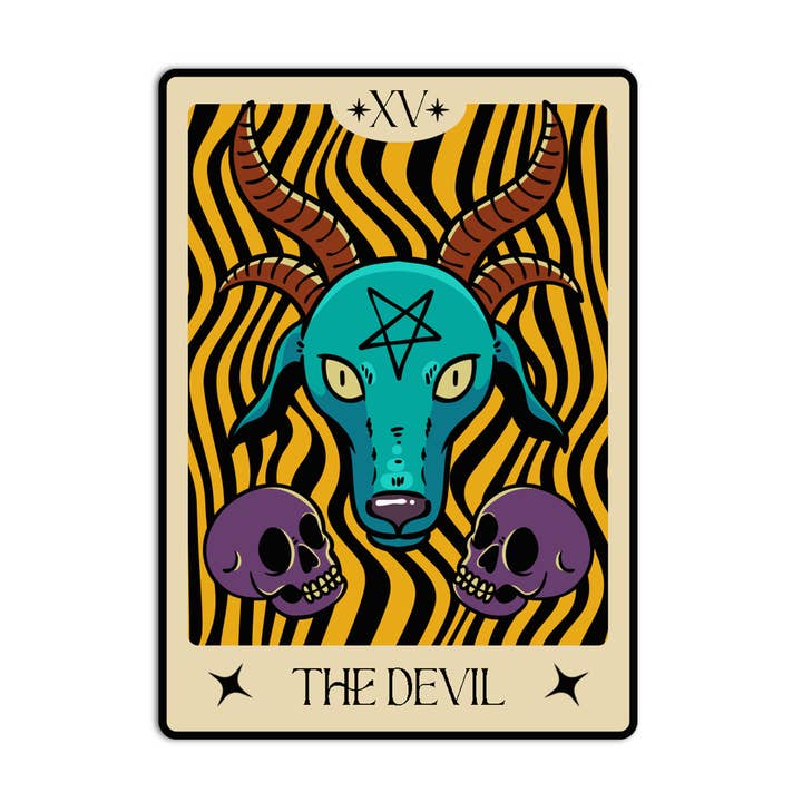 Pegatinas Texturizadas de EL DIABLO Tarot para venta al por mayor de Girls Printing House