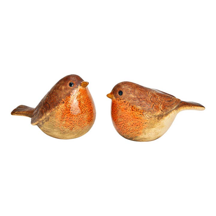 Wurm - Vendita all'ingrosso Statuette decorative - Figura uccello in terracotta, 2 pezzi, marrone (L/A/P) 11x6x6cm
