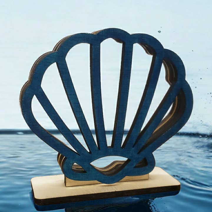 Clam Shell Sea Glass Shadowbox Display, Medium for wholesale by Sea Glass Displays