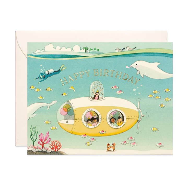 JooJoo Paper - Wholesale Birthday Card - Submarine Birthday Greeting Card