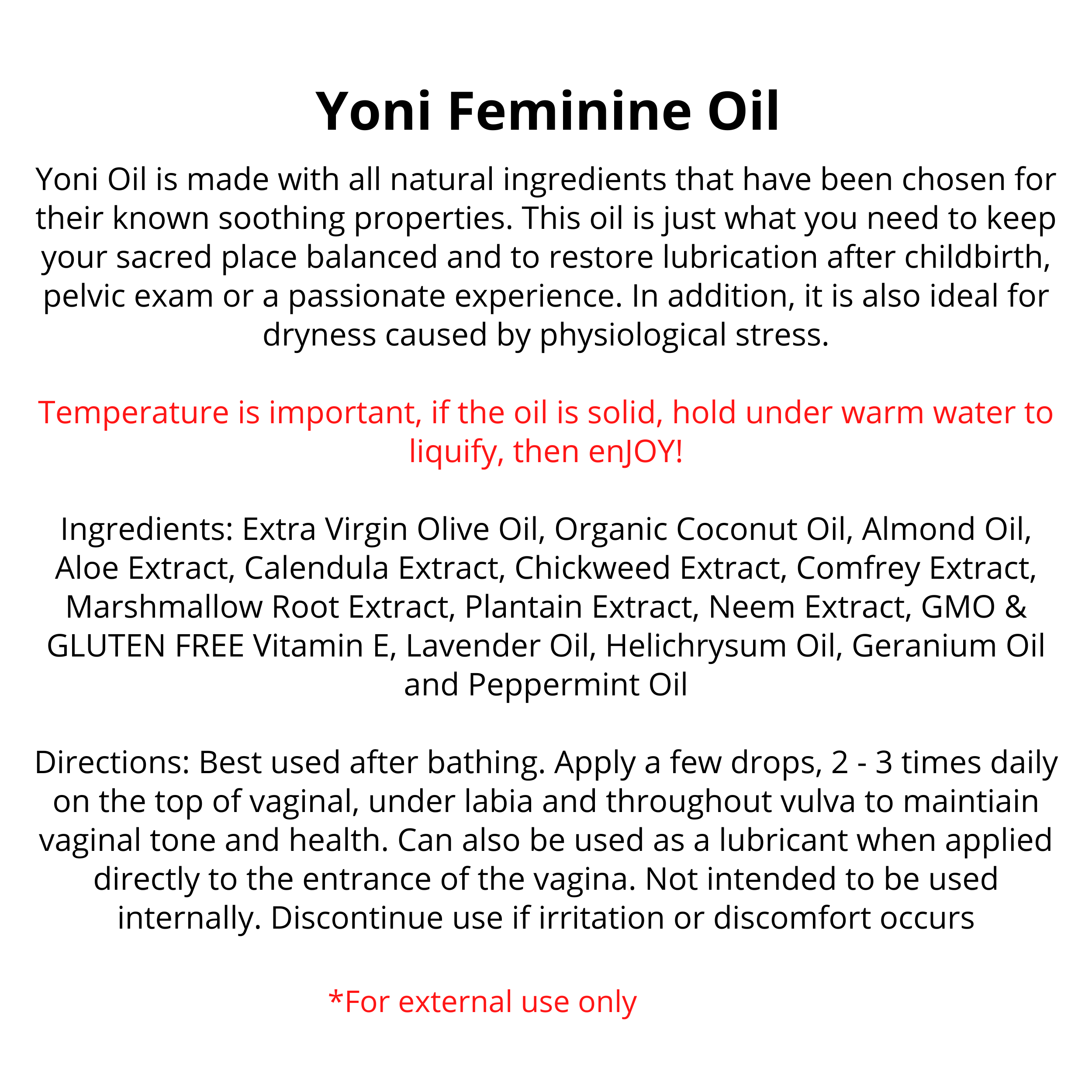 R. Drew Naturals, LLC - Wholesale Bath/Body Oil - Bulk - Yoni Sacred Oil - Retailer Packages and Labels1