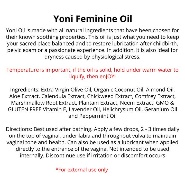 R. Drew Naturals, LLC – Engroshandel Bad/Kropsolie – Bulk - Yoni Sacred Oil - Forhandler pakker og etiketter1