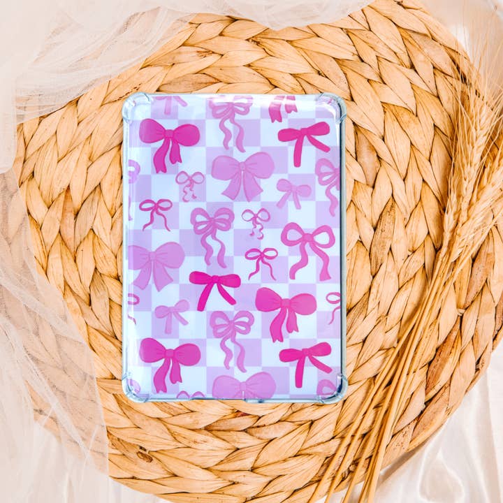 Scrappy Stitcher - Wholesale Phone & Laptop Stickers - Checkered Bows Kindle Insert, Kindle Decor