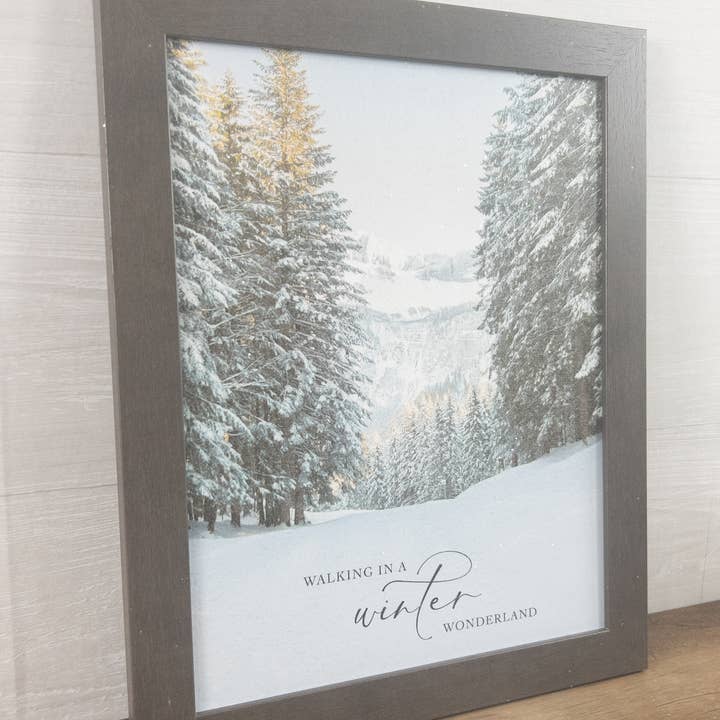 Summer Snow Art - Wholesale Christmas Wall Art - Walking In A Winter Wonderland Vertical Christmas Art Sign