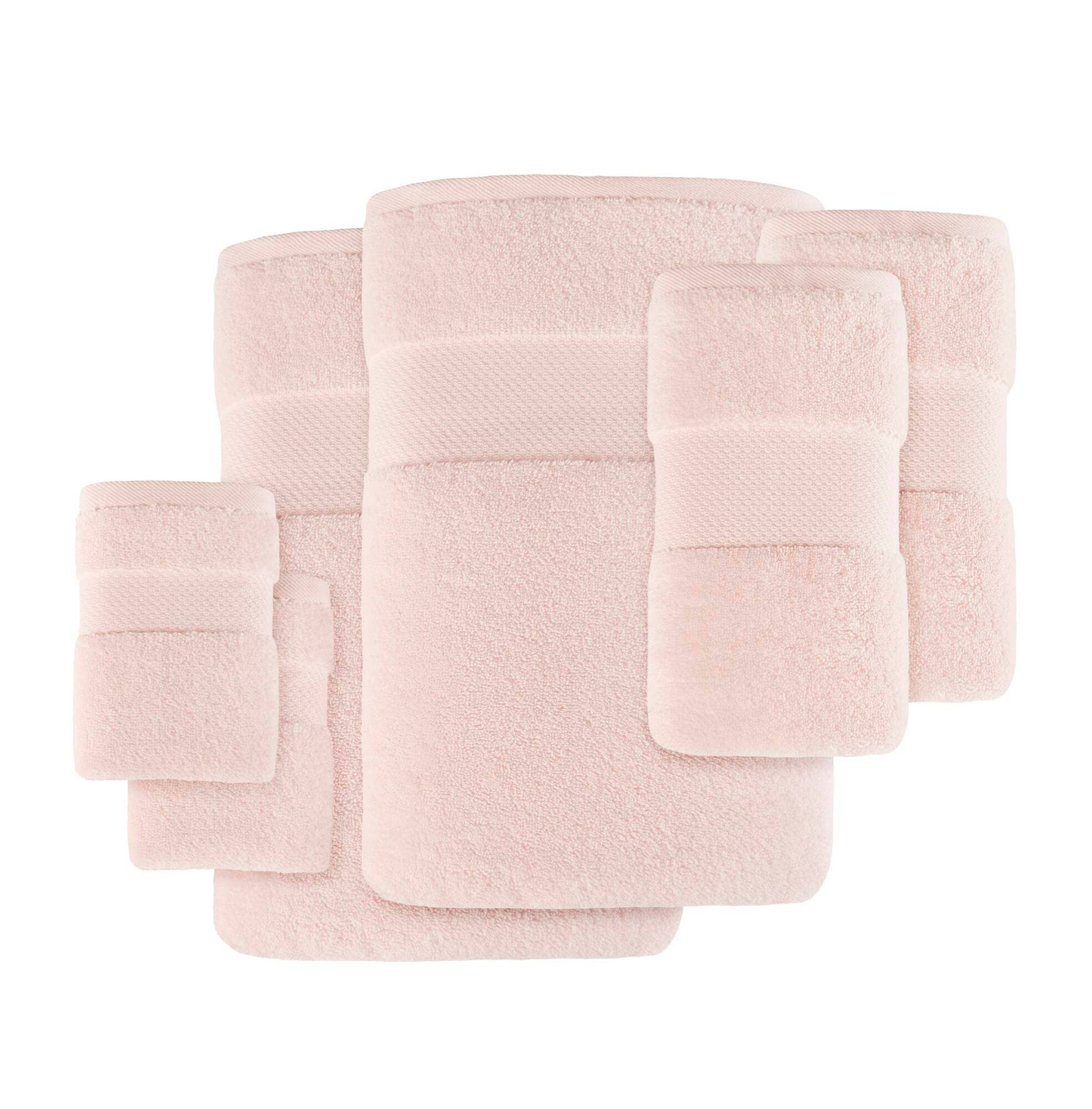 Olliix - Vente Ensembles de serviettes - Ensemble de serviettes de salle de bain 6 pièces en coton turc, blush9