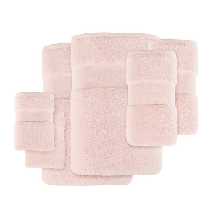 Olliix - Vente Ensembles de serviettes - Ensemble de serviettes de salle de bain 6 pièces en coton turc, blush9