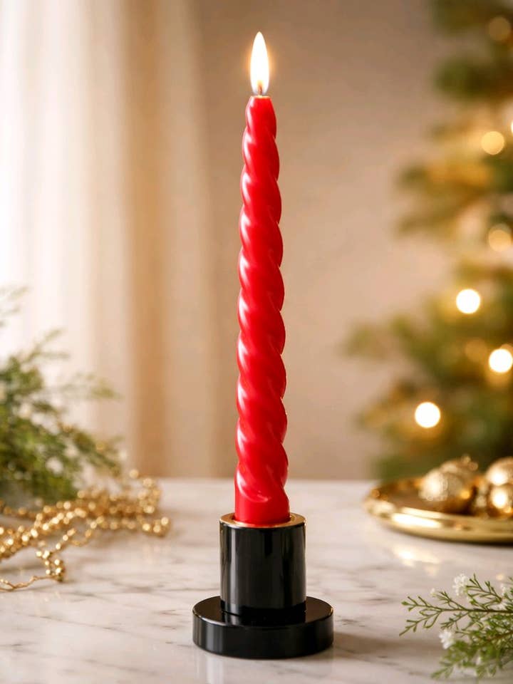 Red Spiral Taper 3D Flame 10in sæt med 2 for engroshandel hos Wholesale Home Decor