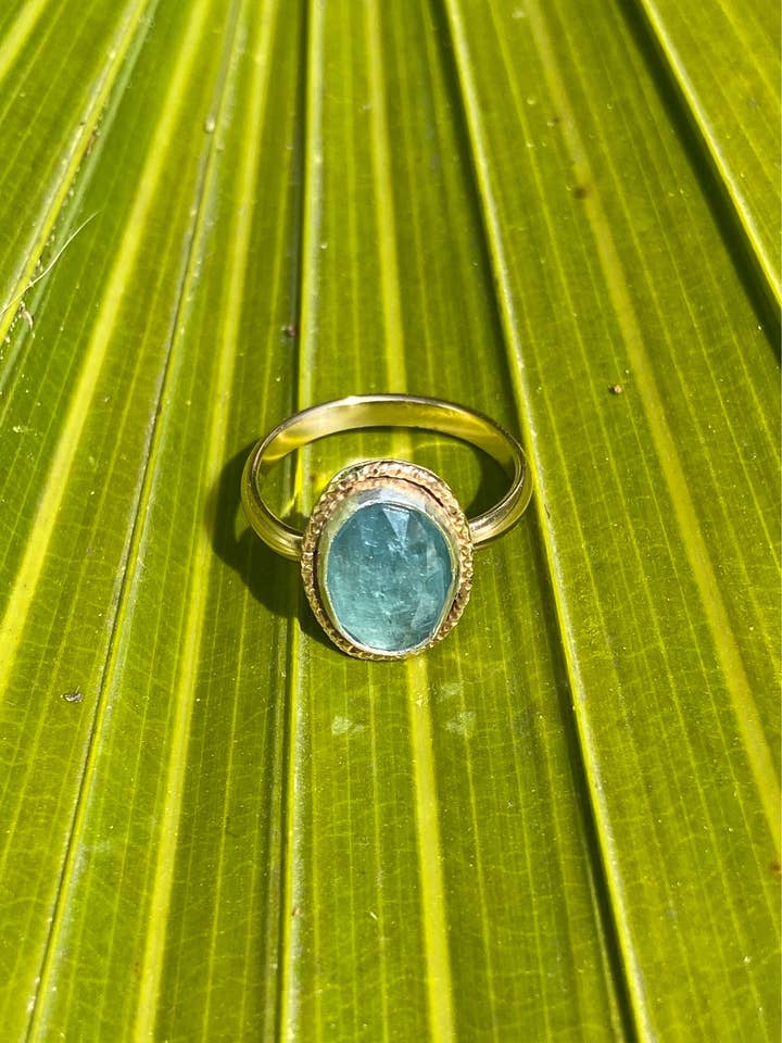 Blue Kyanite Sparkle Ring for wholesale by Bella Mack Jewelry