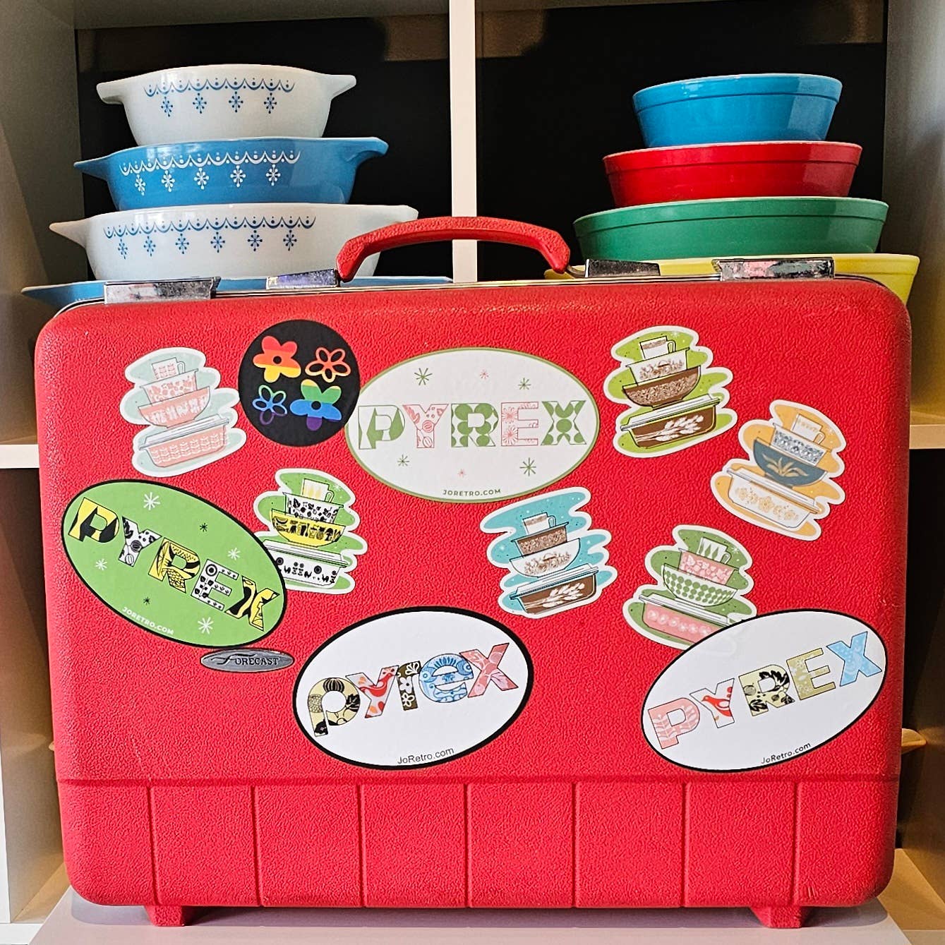 JoRetro - Wholesale Sticker - Pyrex Sticker - Butterfly Gold Bowl Stack  2