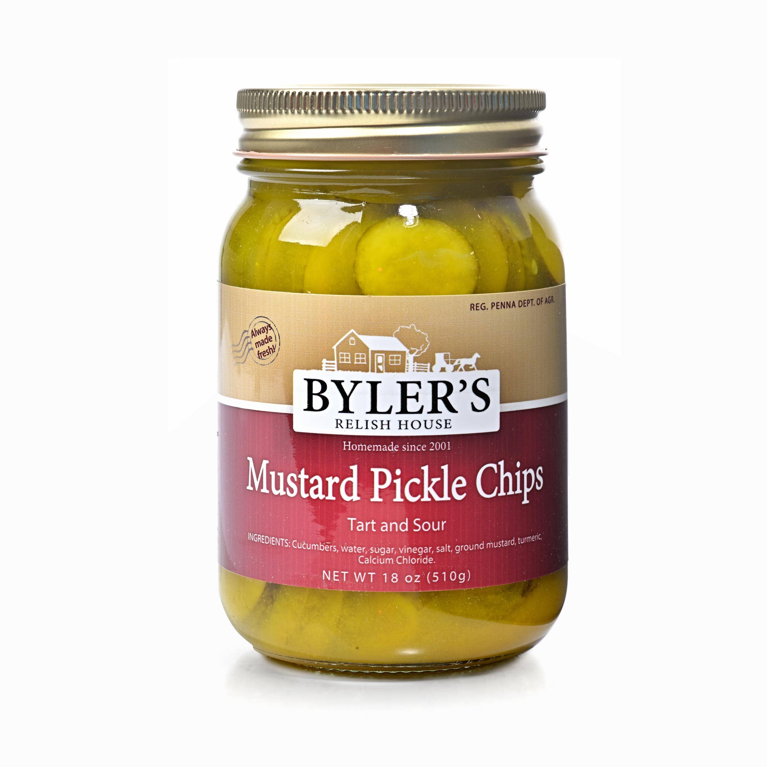 Bylers Relish House & Byler Canning Co. - Wholesale Pickled Vegetables - Byler's Mustard Pickle Chips