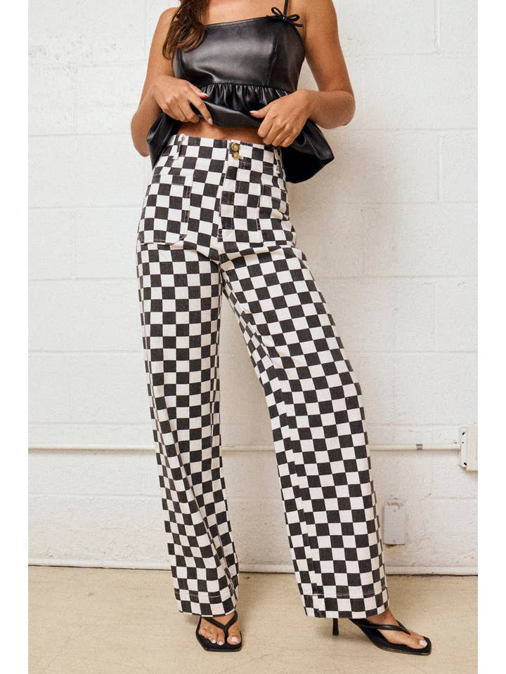 Papermoon - Wholesale Pants - Women's - PP16140-4 - Demi Checkered Bottoms w Elastic Band9