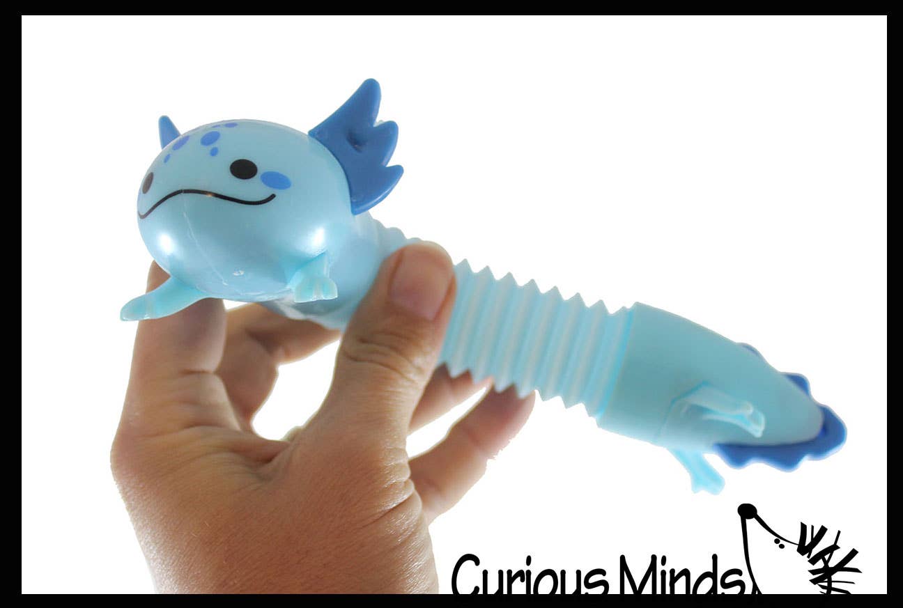 Curious Minds Toys – Brinquedo Fidget - Crianças por atacado – 1 Giro Axolotl Pull e Pop Snap Animal Expandindo Fidget2