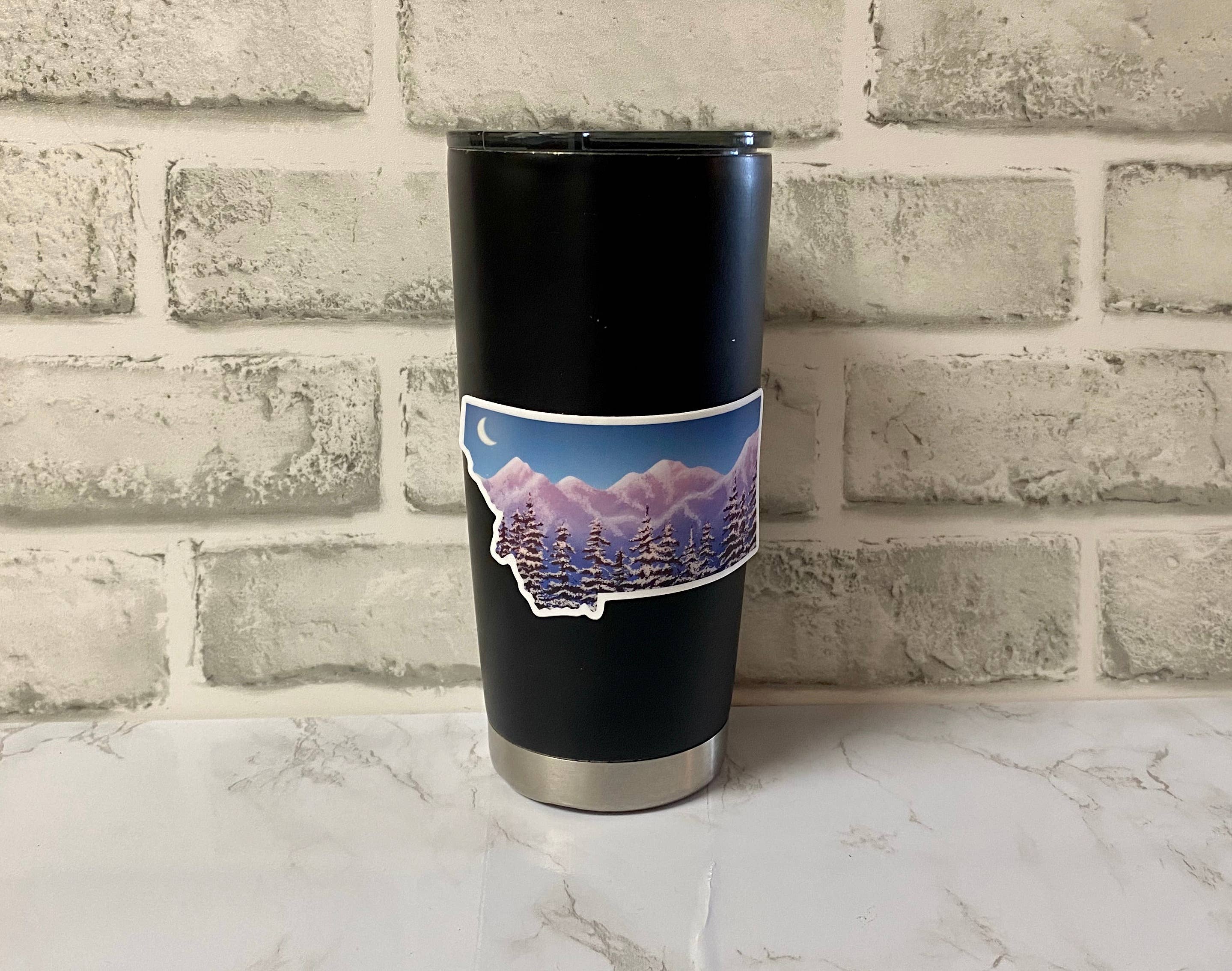 Aspen Designs - Wholesale Sticker - Mountain Tree Snow Montana State Sticker1