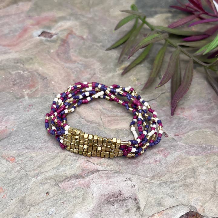 Anju Jewelry - Wholesale Beaded Bracelet - Seed Bead Stretch Statement Bracelets- Multiple Color Styles12