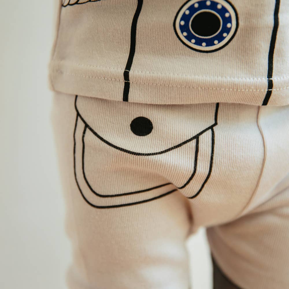 Grey Astronaut Cotton Long Sleeve Pajama Set for wholesale on Faire3