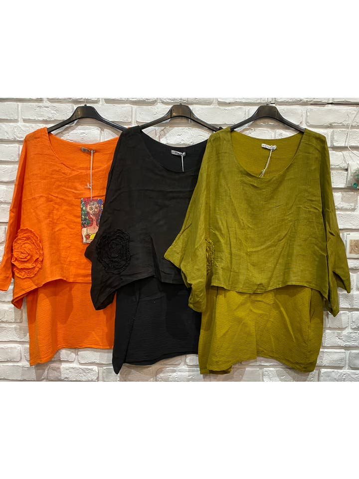 la maison des fibres naturelles - Wholesale Tunic - Women's - Linen tunic lined with cotton 87070 50% linen 50% cotton21