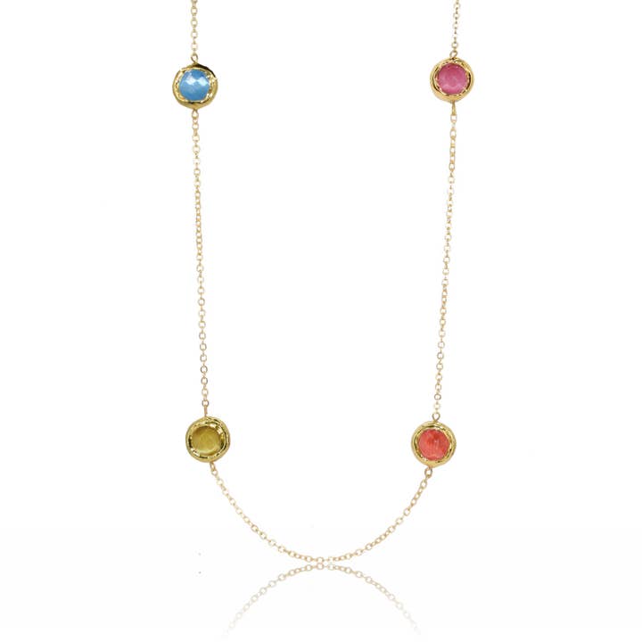 Coriandoli Colorful Bead Station Necklace for wholesale by KARINE SULTAN