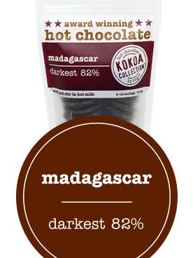 WARME CHOCOLADEMELK Madagascar Bio donkerste 82% voor wholesale door Kokoa Collection