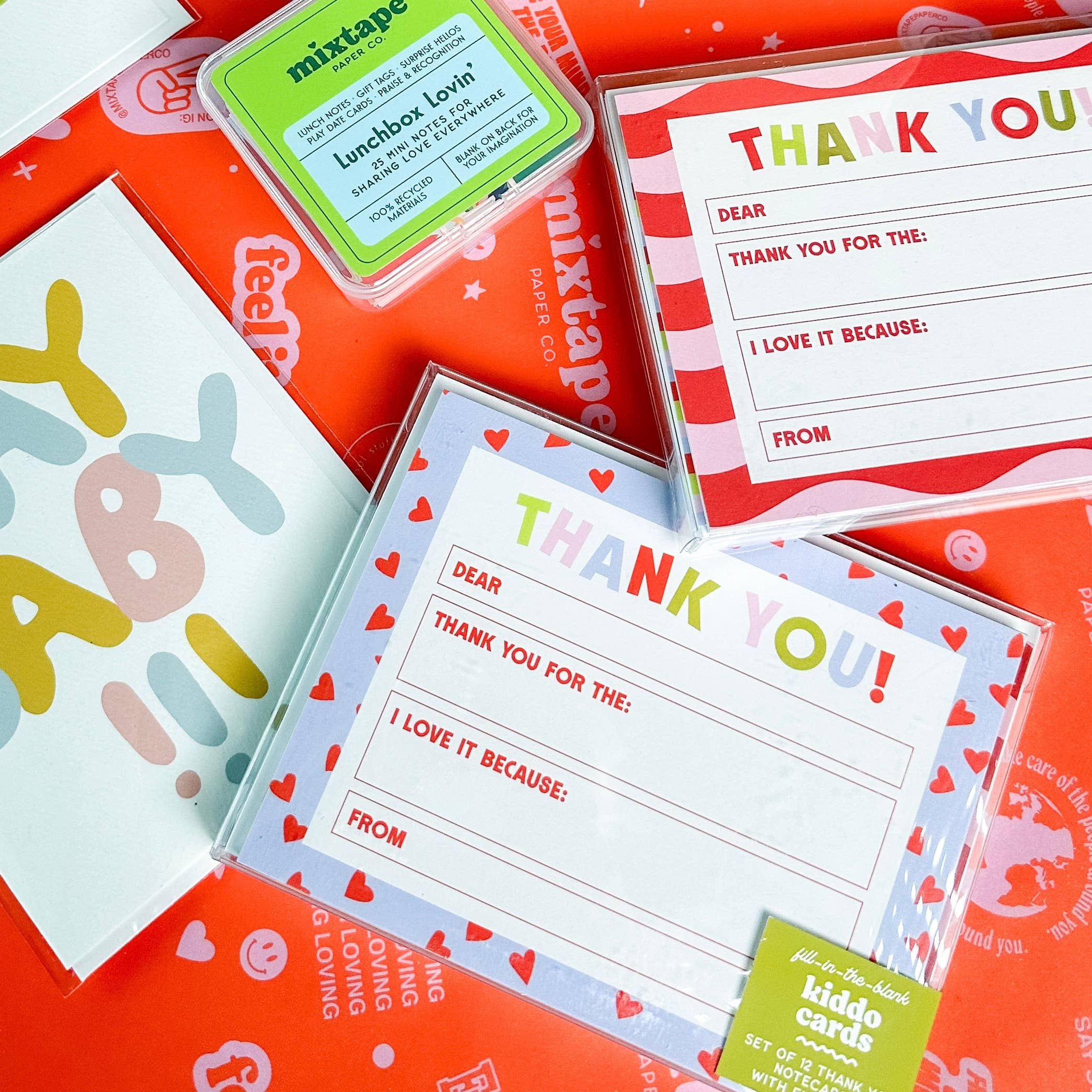 Mixtape Paper Co. - Wholesale Stationery/Notecard Set - SWEETNESS KIDDO CARDS: : Fill-in-the-Blank Thank You Notes1