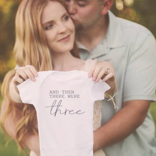 Claire and Bella - Wholesale Bodysuit (Non-Footed) - Baby - Then There Were Three Pregnancy Announcement Onesie1