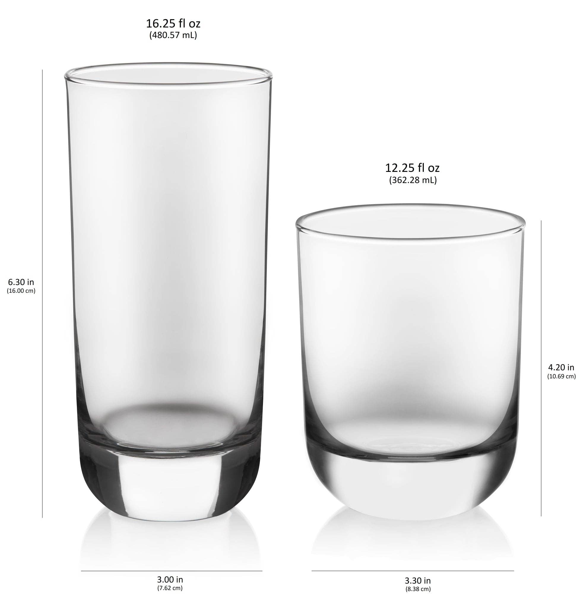 Libbey - Wholesale Cocktail/Liquor Glass - Libbey Polaris 16-Piece Tumbler and Rocks Glass Set, Clear3