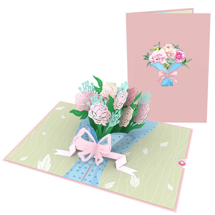 Unipop Cards, LLC - Wholesale Everyday Greeting Card - Bouquet of Peony Pop Up Card – Mothers day pop up card2